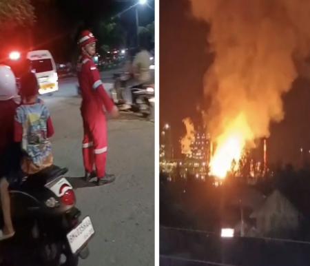 Kilang Pertamina Dumai membali terbakar dan bikin panik warga (foto/ist)